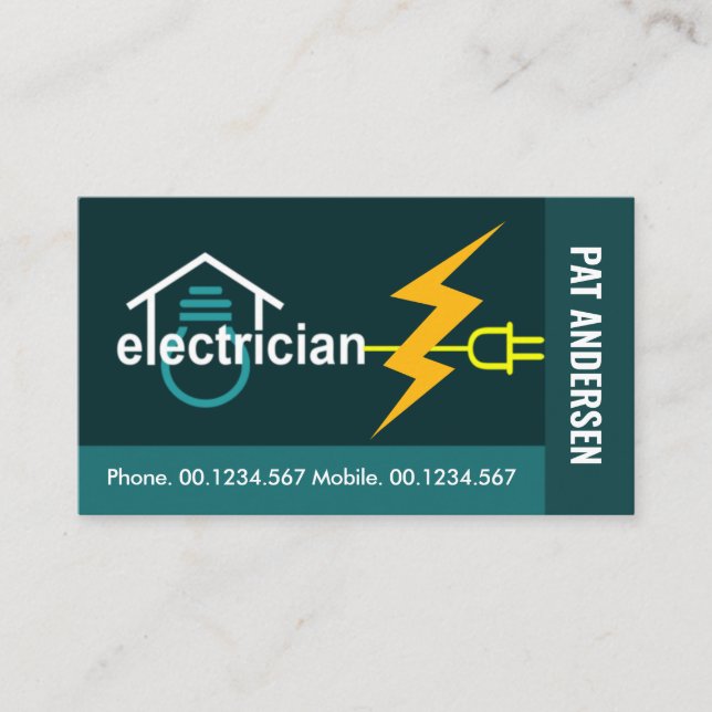 Tarjeta De Visita Cableado de enchufe eléctrico para el hogar (Anverso)