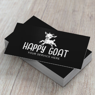 Tarjeta De Visita Cabra Feliz Llano Negro Animal de Granja Lindo 