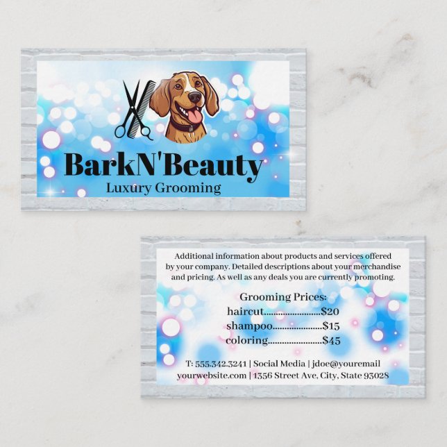 Tarjeta De Visita Cachorro feliz | Herramientas de crecimiento | Bok (Anverso / Reverso)