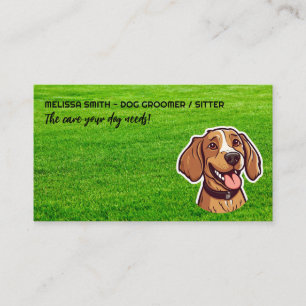 Tarjeta De Visita Cachorro feliz   Park Grass   Perro Paws