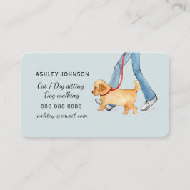 Tarjeta De Visita Cachorro lindo paseador cuidador de mascotas acuar