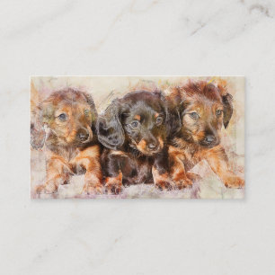 Tarjeta De Visita Cachorros de perro de Dachshund Wiener