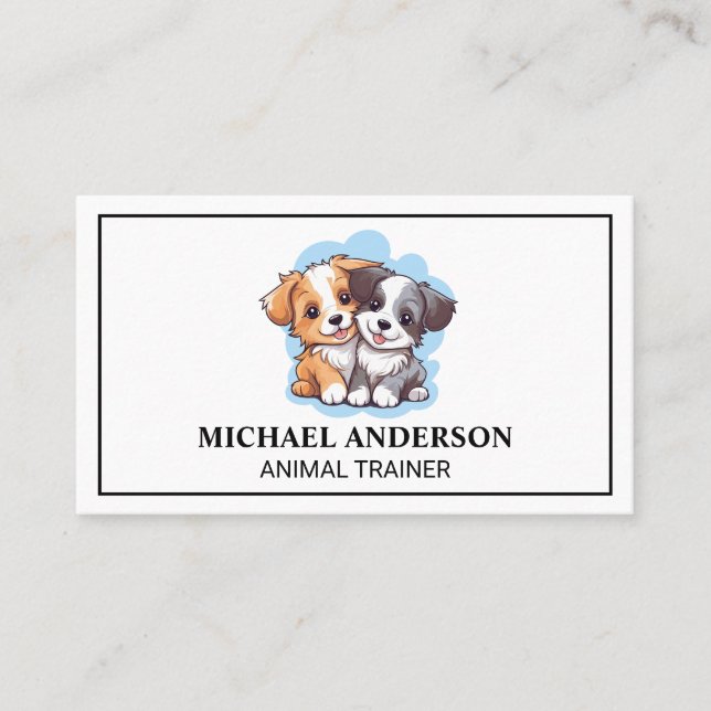 Tarjeta De Visita Cachorros felices (Anverso)