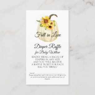 Tarjeta De Visita Cacolla de agua de girasol Calabaza floral Diaper 