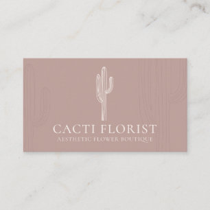 Tarjeta De Visita Cactus bohemios abstractos con rubor rosa
