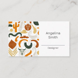 Tarjeta De Visita Cactus boho del cráneo del cráneo del desierto del