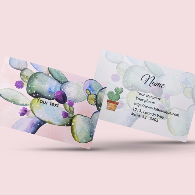 Tarjeta De Visita Cactus Heart Business Card (Subido por el creador)