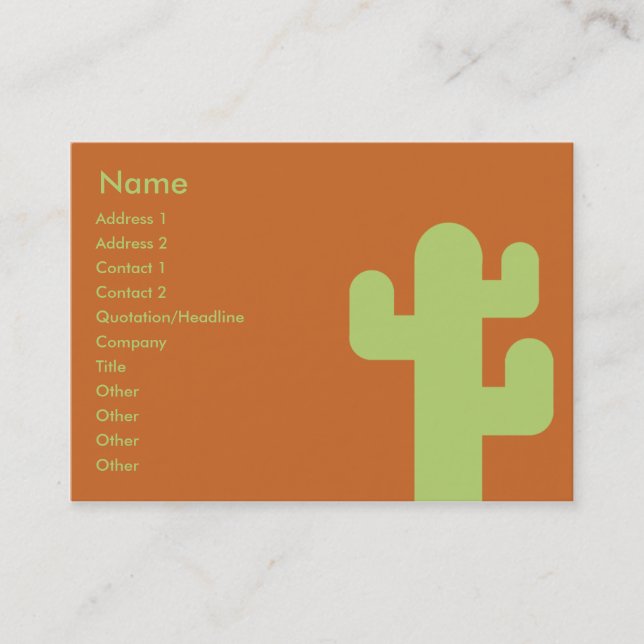 Tarjeta De Visita Cactus - rechoncho (Anverso)