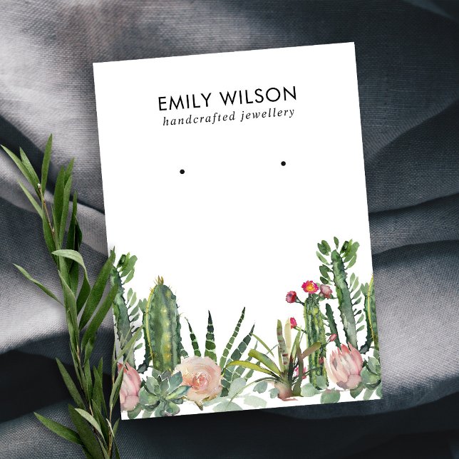 TARJETA DE VISITA CACTUS RUBOR PROTEA FOLIAGE STUD EARRING PANPLAY B (Subido por el creador)