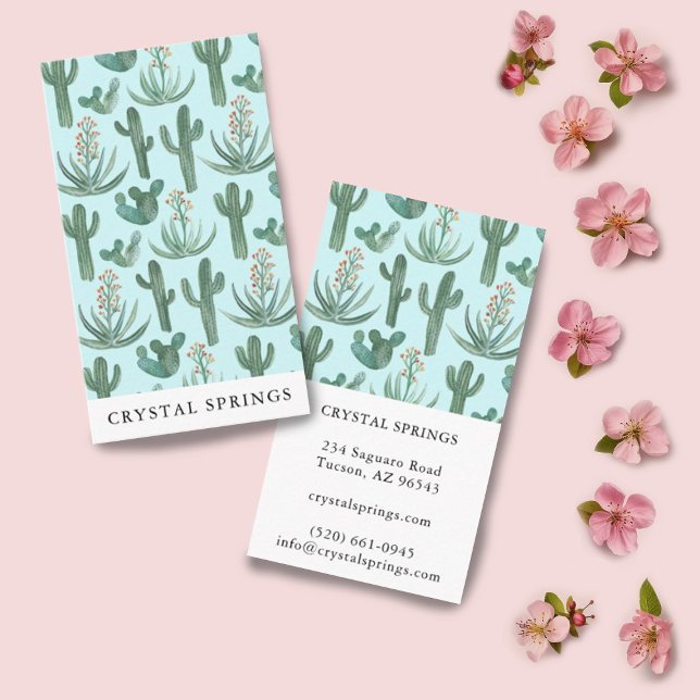 Tarjeta De Visita Cactus Suculenta Plantas Botánicas Moda moderna (Subido por el creador)