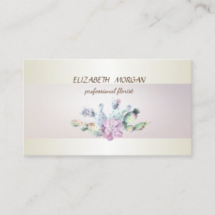 Tarjeta De Visita Cactus Suculento Elegante Chic