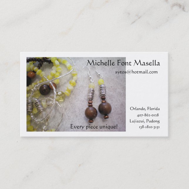 Tarjeta De Visita Cada pedazo único (Anverso)