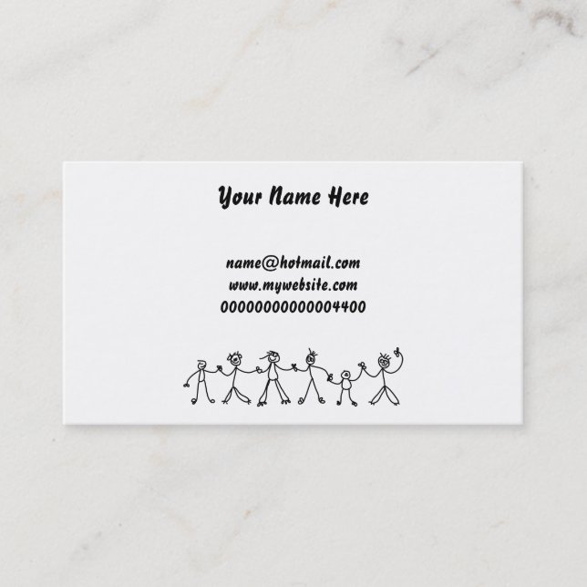 Tarjeta De Visita Cadena del niño, su nombre aquí, (Anverso)