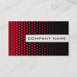 Tarjeta De Visita Cadmio Red Polka Dot Elegante Negro Moderno