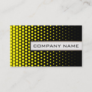 Tarjeta De Visita Cadmio Yellow Polka Dot Elegant Negro Moderno