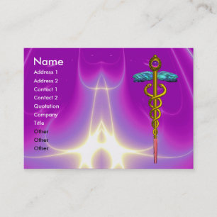 Tarjeta De Visita CADUCEO, amatista dorada vibrante