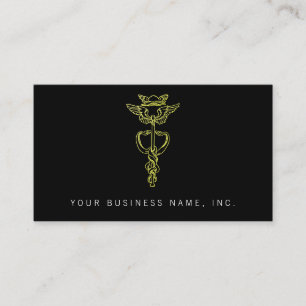 Tarjeta De Visita Caduceo de oro