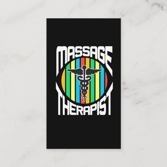 Tarjeta De Visita Caduceo del terapeuta del masaje - terapeuta (Anverso)