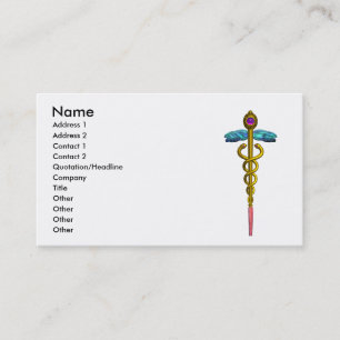 Tarjeta De Visita CADUCEUS, amatista oro vibrante