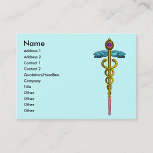 Tarjeta De Visita CADUCEUS, amatista oro vibrante