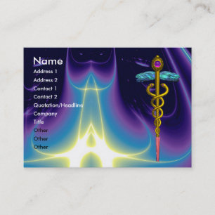 Tarjeta De Visita CADUCEUS, amatista oro vibrante