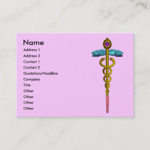 Tarjeta De Visita CADUCEUS, amatista oro vibrante