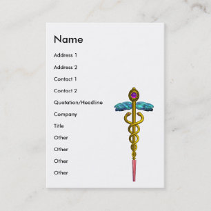 Tarjeta De Visita CADUCEUS, amatista oro vibrante