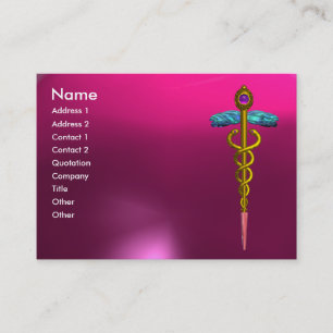 Tarjeta De Visita CADUCEUS AMETHYST oro vibrante púrpura rosa, fucsi