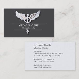 Tarjeta De Visita Caduceus Anthracite Medical