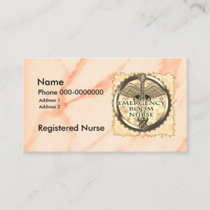 Tarjeta De Visita Caduceus ER Nurse Business Card