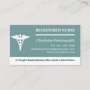 Tarjeta De Visita Caduceus Nurse Médica