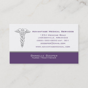 Tarjeta de visita Caduceus, Púrpura