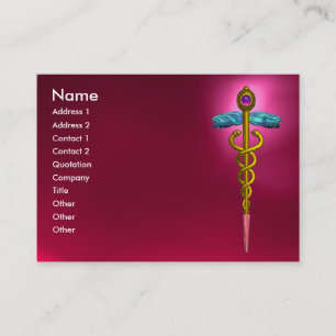 Tarjeta De Visita CADUCEUS, RED RUBY vibrante amatista rosado, fucsi