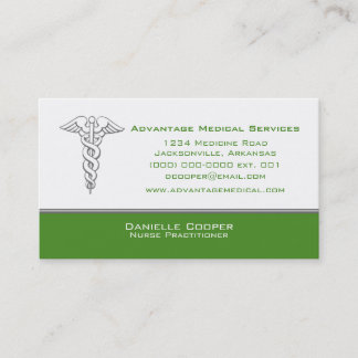 Tarjeta de visita Caduceus, Verde