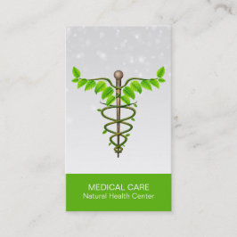 Tarjeta De Visita Caducto médico alternativo Verde deja blanco