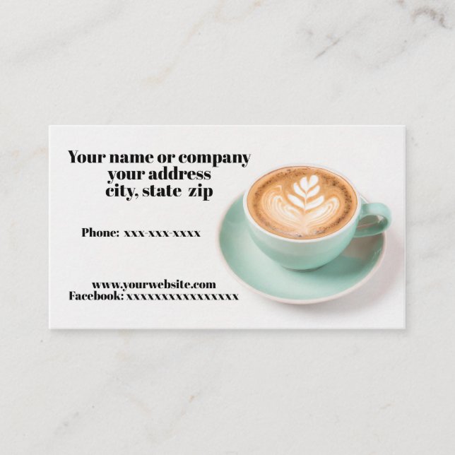 Tarjeta De Visita Café (Anverso)