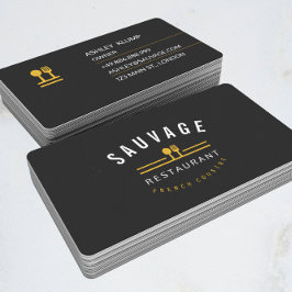 Tarjeta De Visita Café anaranjado del restaurante del abastecimiento