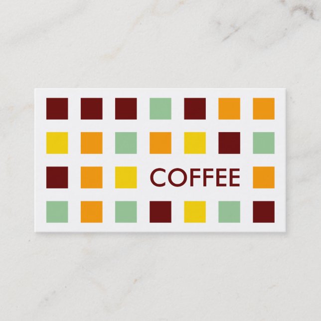 Tarjeta De Visita CAFÉ (cuadrados mod) (Anverso)