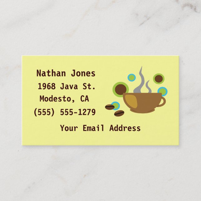 Tarjeta De Visita Café de arte pop (Anverso)