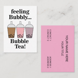 Tarjeta De Visita Café de Bebida de Té de Burbujas