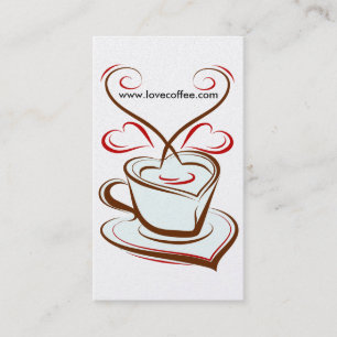 Tarjeta De Visita Café de lujo del café del amor del platino