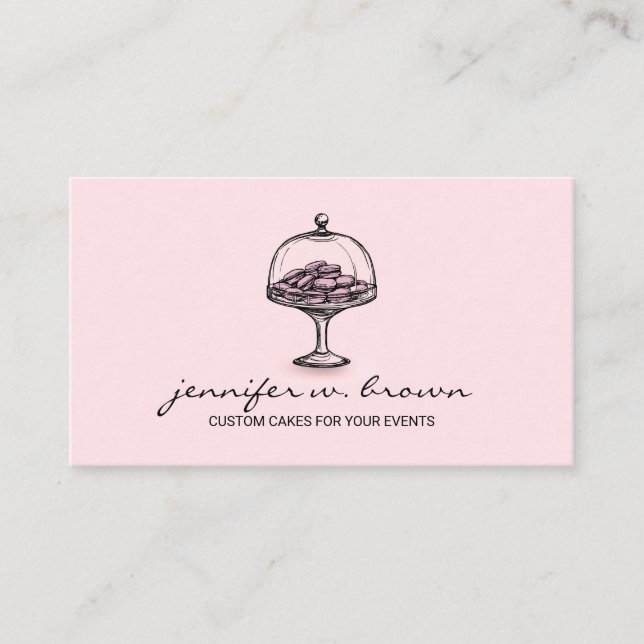 Tarjeta De Visita Café de Macaroon Francés de Panadería Rústica (Anverso)