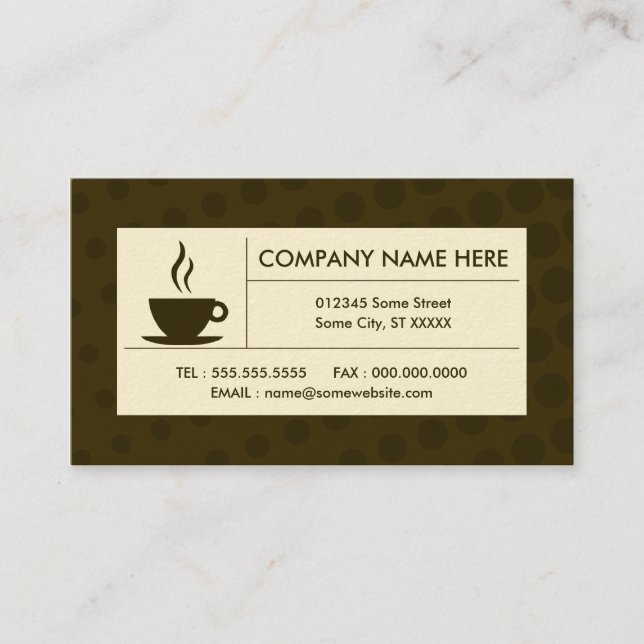 Tarjeta De Visita café de medio tono (Anverso)