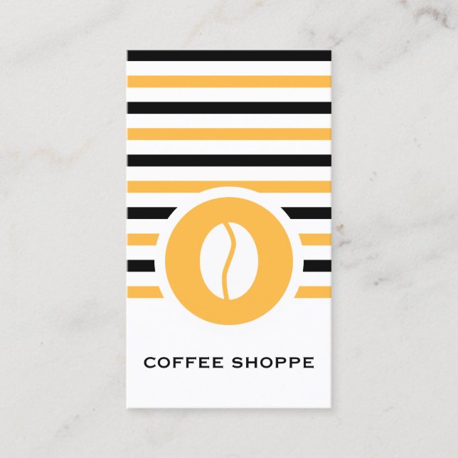 Tarjeta De Visita Café de Moda a rayas (Anverso)