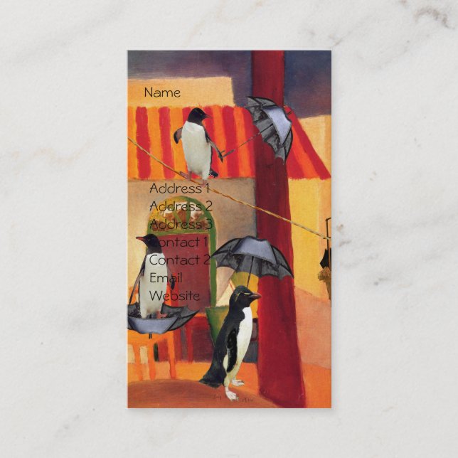 Tarjeta De Visita Café del pingüino (Anverso)