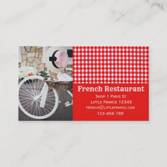Tarjeta De Visita Café francés Restauración pastelería (Anverso)