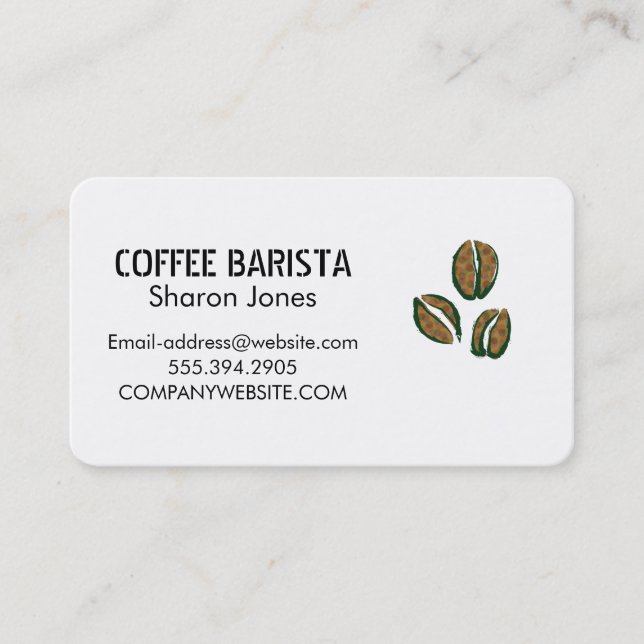 Tarjeta De Visita Café frijol (Anverso)