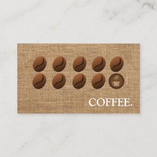 Tarjeta De Visita Café frijol Burlap Lealty Punch