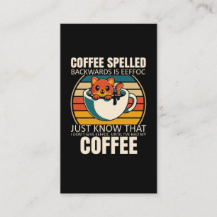 Tarjeta De Visita Café gato sarcástico adicto a la cafeína Lover 