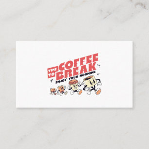 Tarjeta De Visita Café Mascot - Tiempo De Descanso Del Café